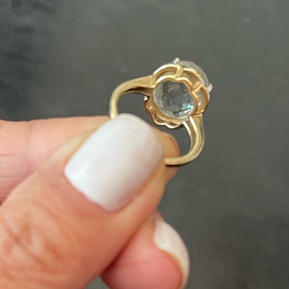 Final Price 14K Yellow Gold/ Prasiolite Checkerboard Oval Gem Ring - Picture 6 of 10